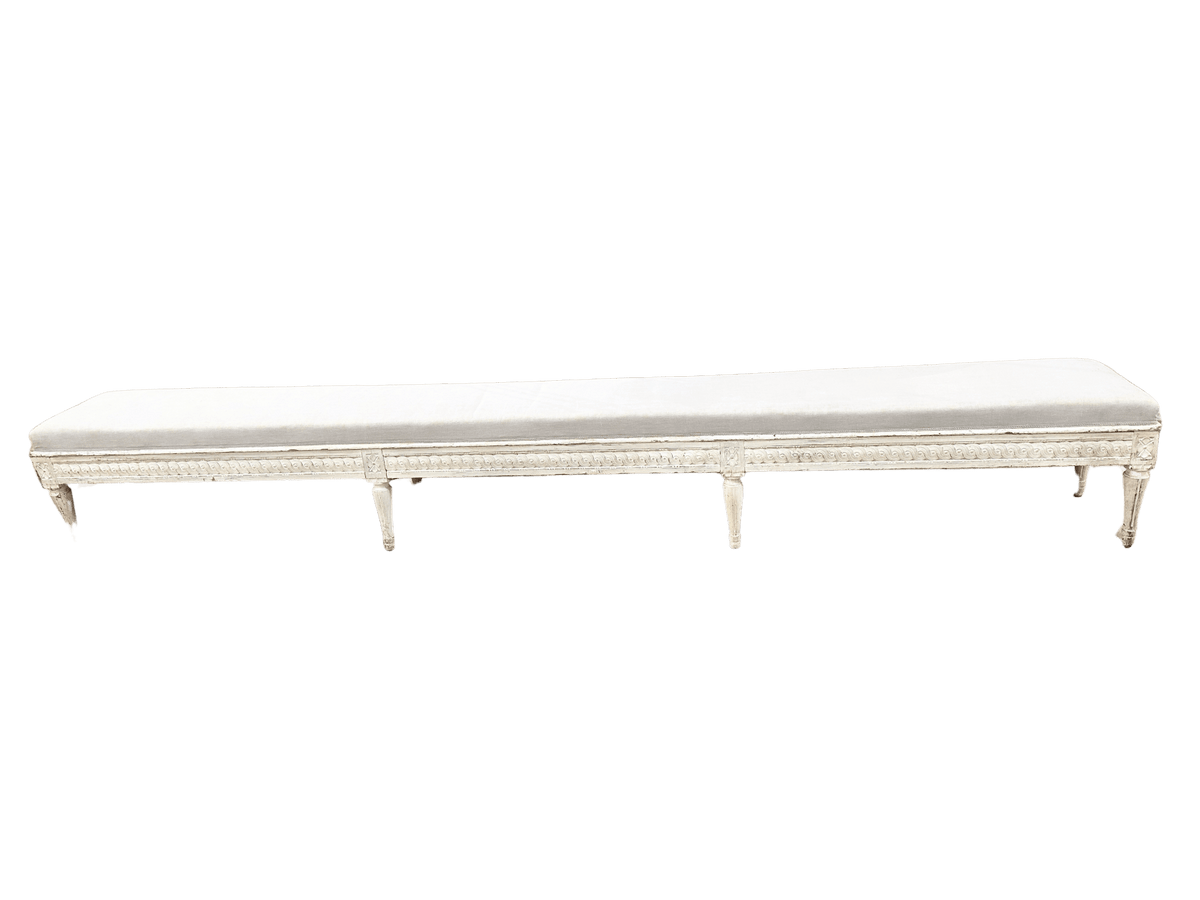 Long Gustavian Period Swedish Bench - Helen Storey Antiques