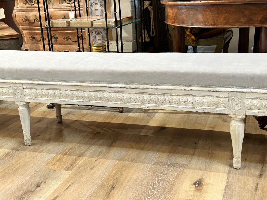 Long Gustavian Period Swedish Bench - Helen Storey Antiques