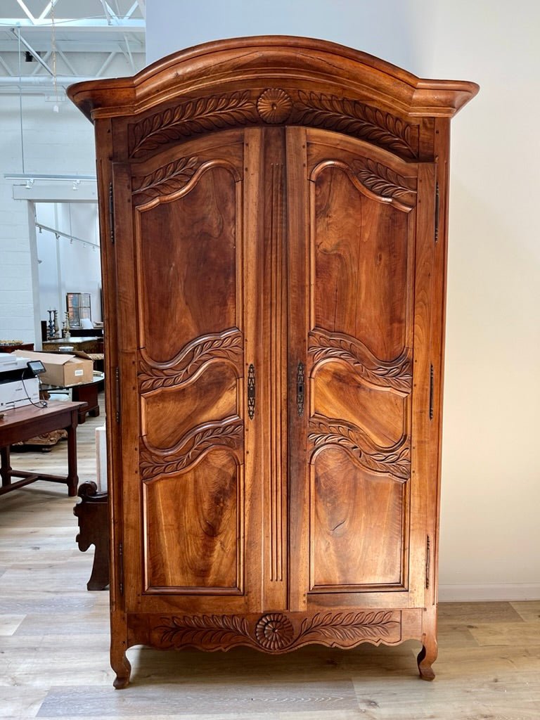 Louis XV Period Carved Walnut Armoire - Helen Storey Antiques