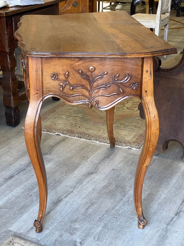 Louis XV Provincial Carved Walnut Side or Console Table, late 18th Century - Helen Storey Antiques