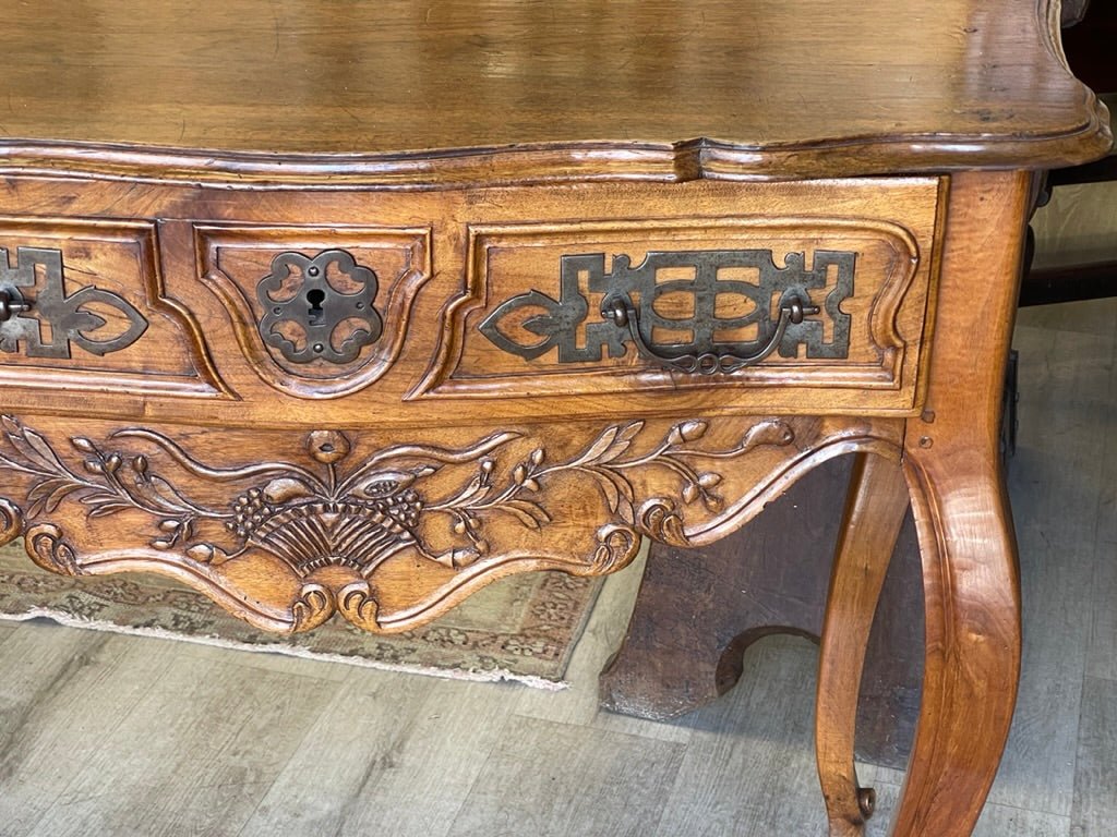 Louis XV Provincial Carved Walnut Side or Console Table, late 18th Century - Helen Storey Antiques