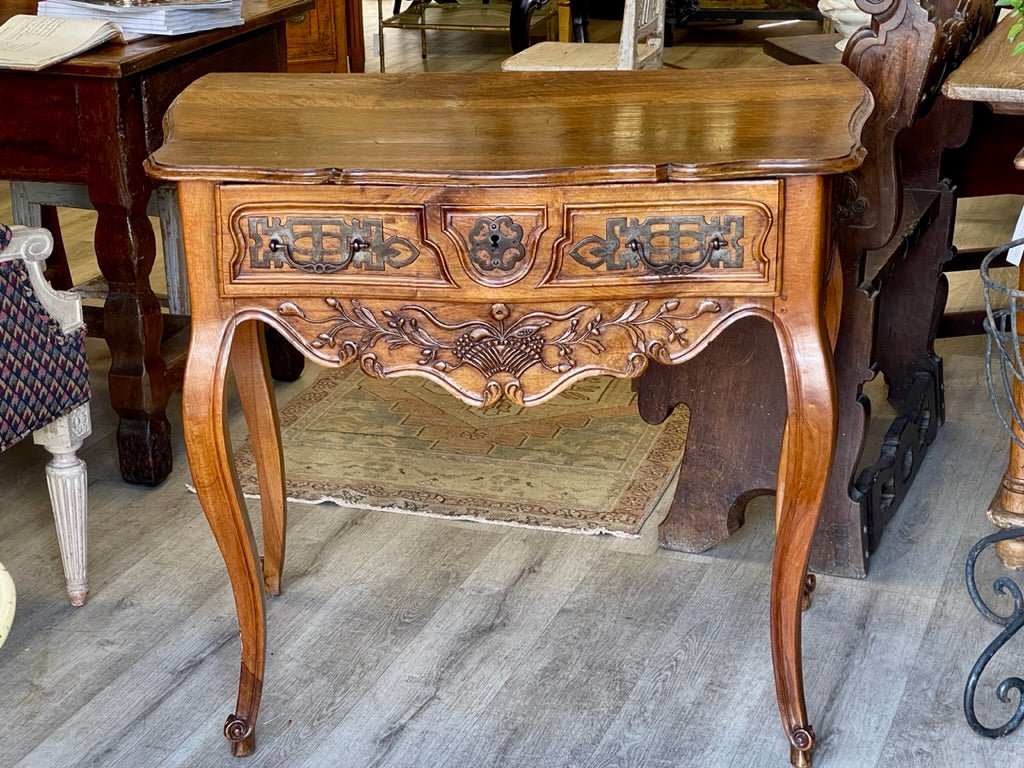 Louis XV Provincial Carved Walnut Side or Console Table, late 18th Century - Helen Storey Antiques