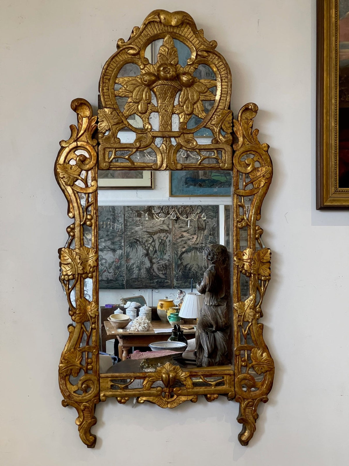 Louis XV Provincial Giltwood Mirror - Helen Storey Antiques