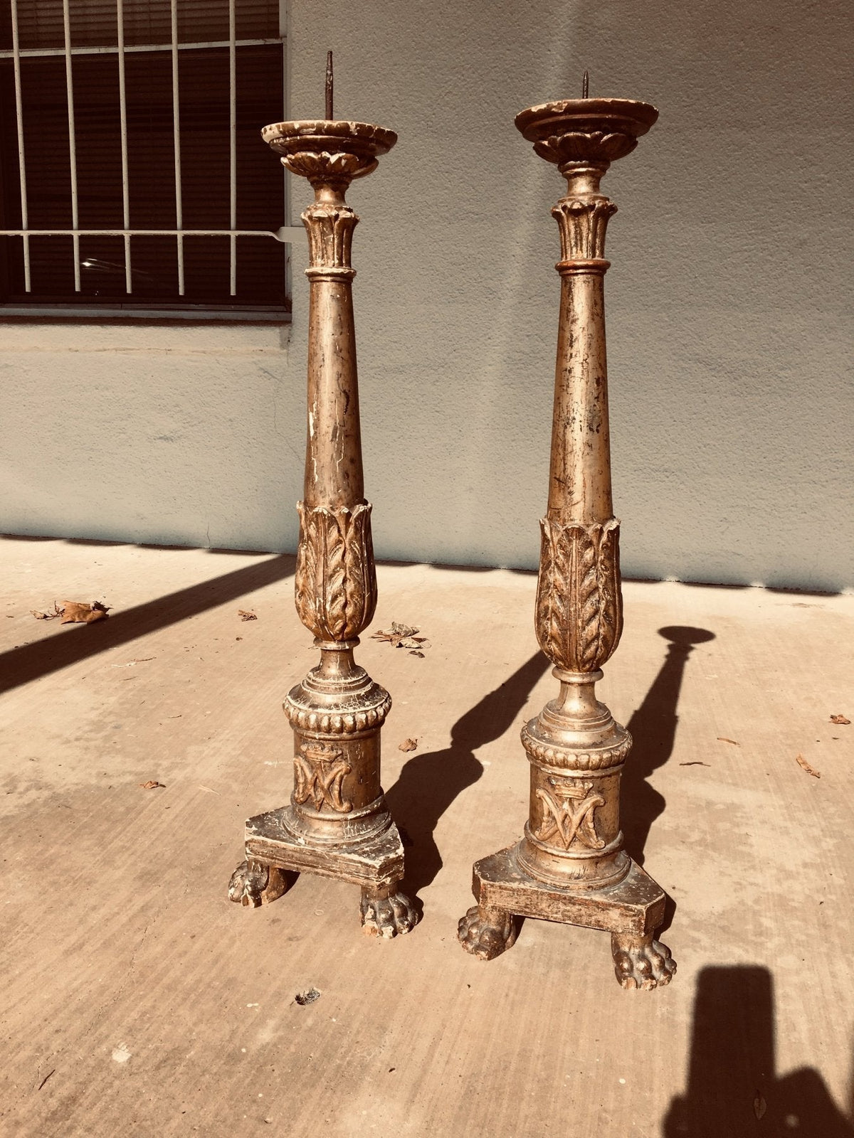 Louis XVI - 18th Century French Carved Gilt Wood Pricket Sticks - Marie Antoinette - Helen Storey Antiques