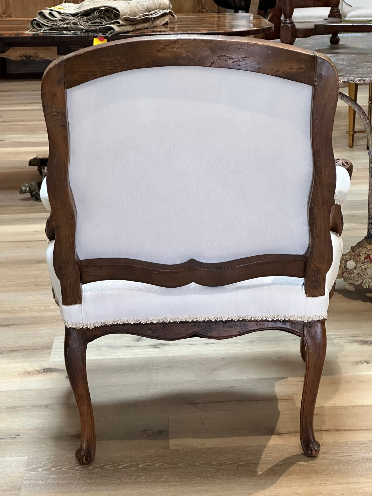 Louis XVI Fauteuil, Newly Upholstered in Linen - Helen Storey Antiques