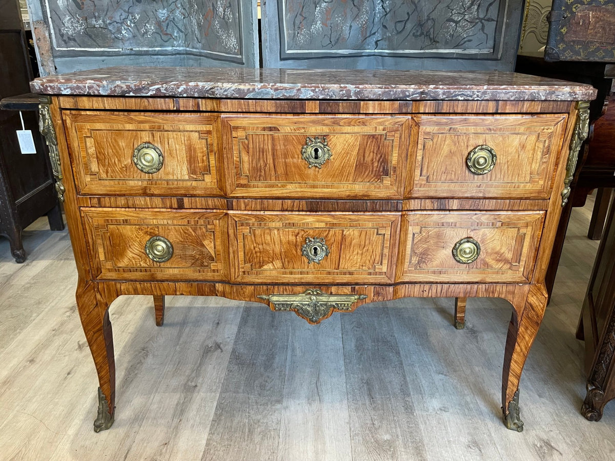 MID - 18TH CENTURY TRANSITIONAL LOUIS XVI COMMODE - Helen Storey Antiques