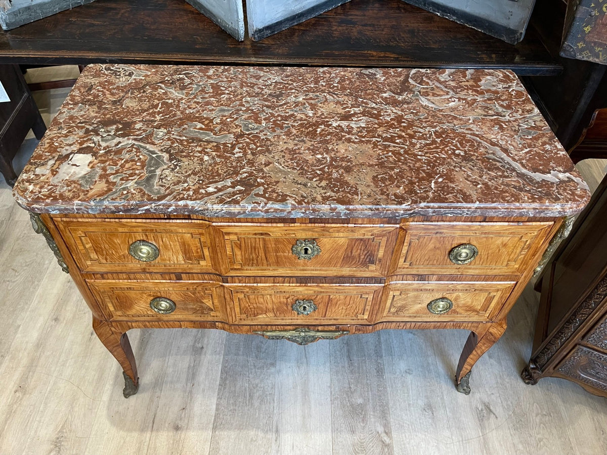 MID - 18TH CENTURY TRANSITIONAL LOUIS XVI COMMODE - Helen Storey Antiques