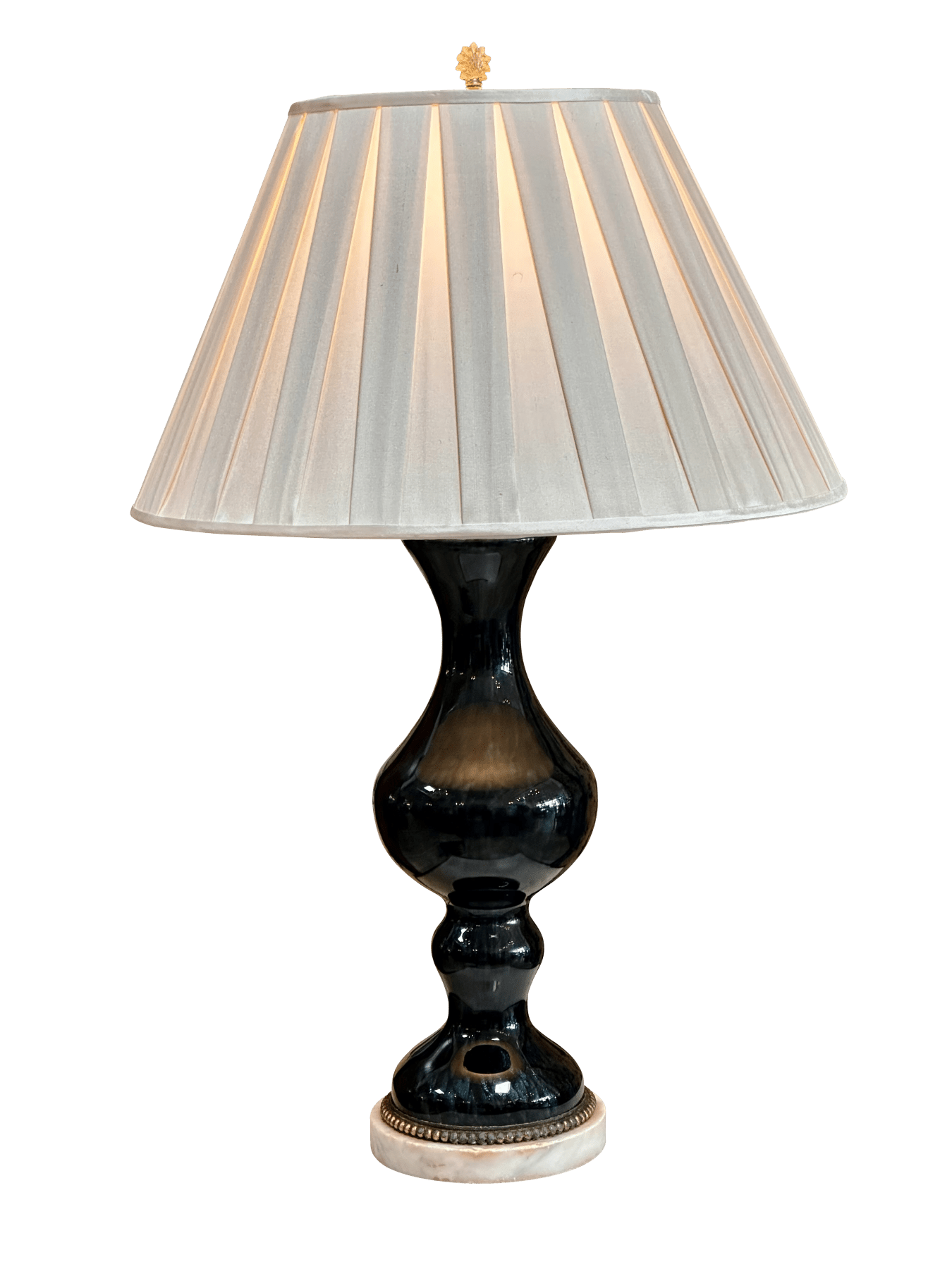 Mid-Century Italian Nason Murano Blue-Cased Copper Aventurine Table Lamp