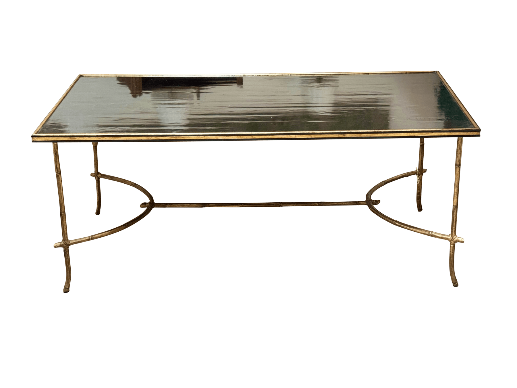 Modern lacquer and gilt metal Bamboo Chinoiserie table by Dennis &amp; Leen