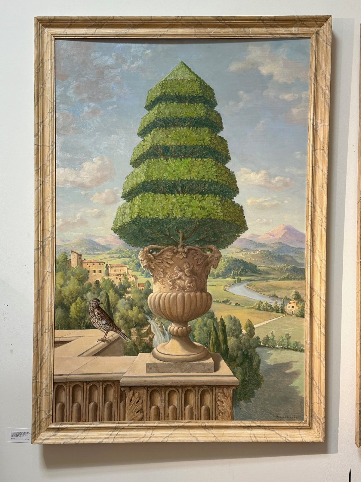 Oil on board, Topiaries by Gordon Davies - Helen Storey Antiques