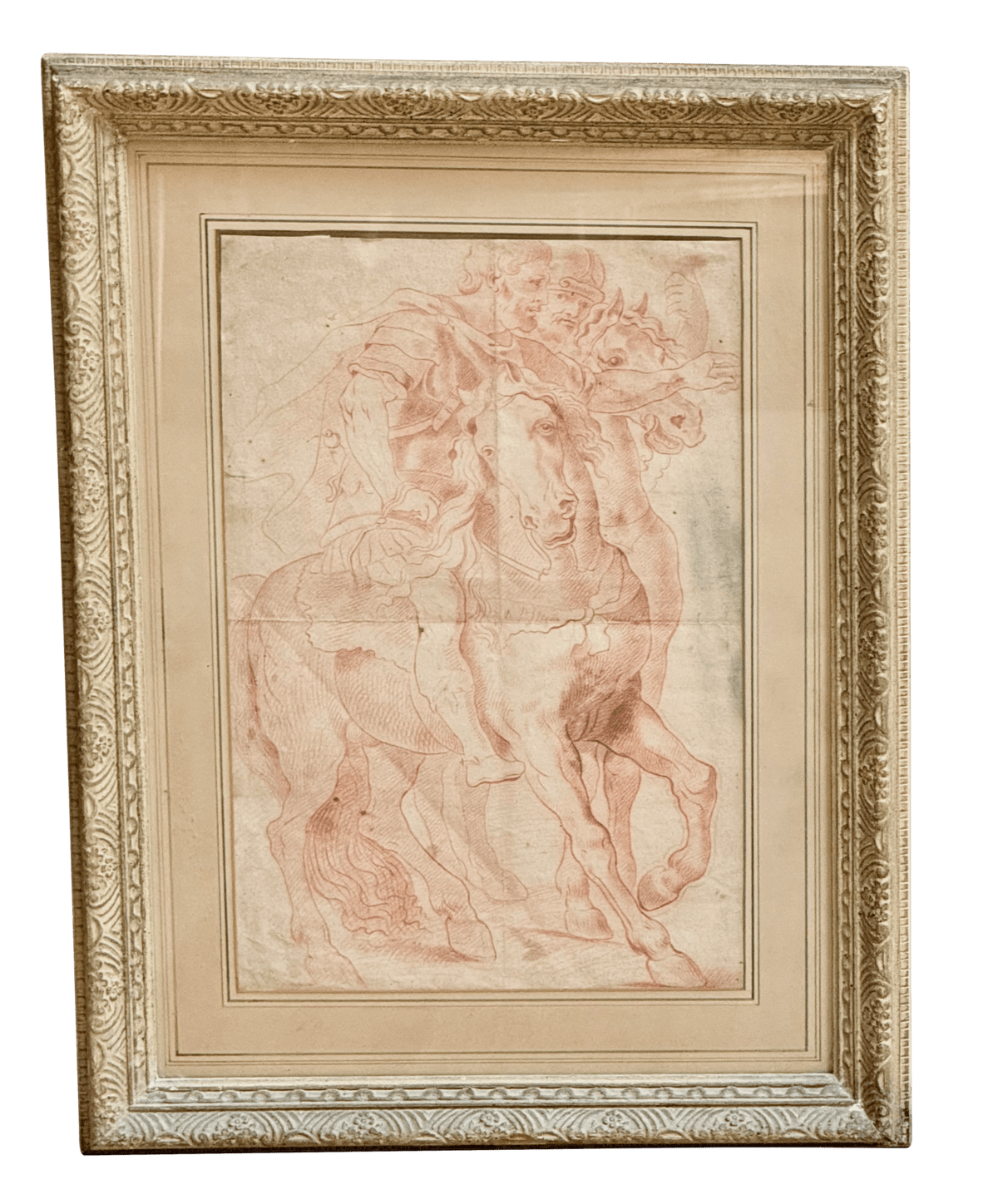 Old Master, French School Equestrian Sanguine chalk drawing - Helen Storey Antiques