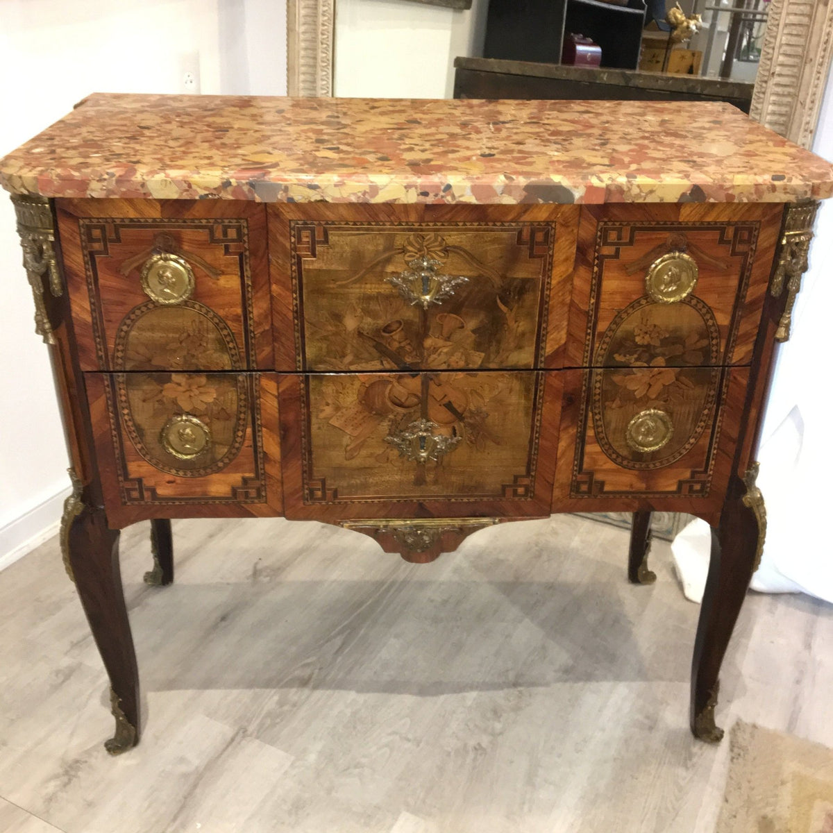 ON HOLD - Louis XVI two - drawer commode signed Francois Rubestuck, c. 1765 - Helen Storey Antiques