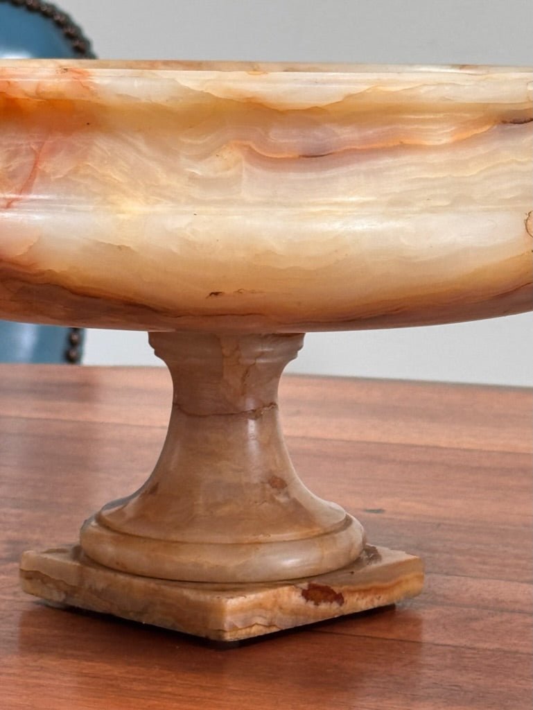 Onyx Bowl on Stand, 19th Century - Helen Storey Antiques