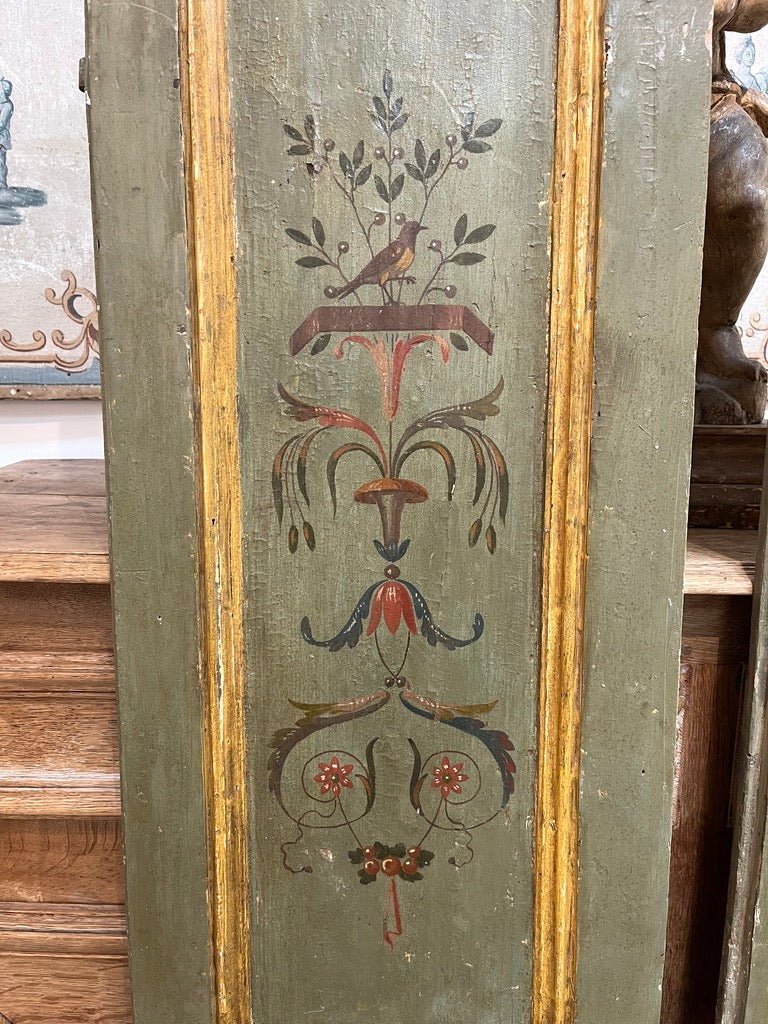 Pair French Beaux Arts Painted Wood Doors - Helen Storey Antiques