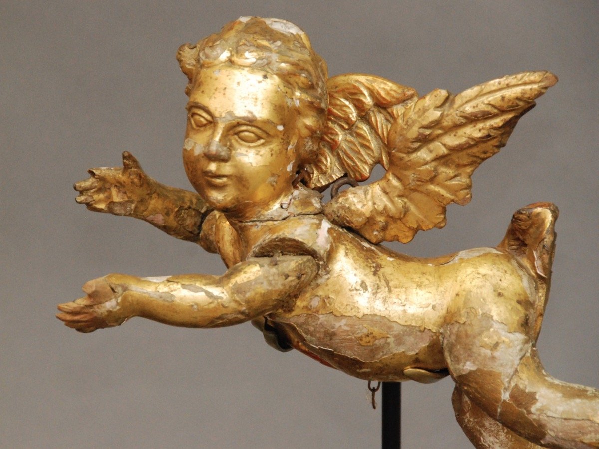 Pair of 17th Century Italian Carved, Gilt Putti on Stands - Helen Storey Antiques