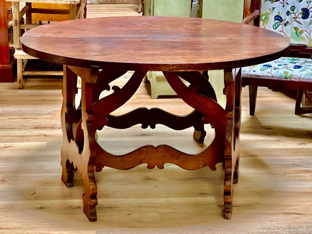 Pair of 18th Century Italian Demi - Lune Tables to Form One Round Table - Helen Storey Antiques