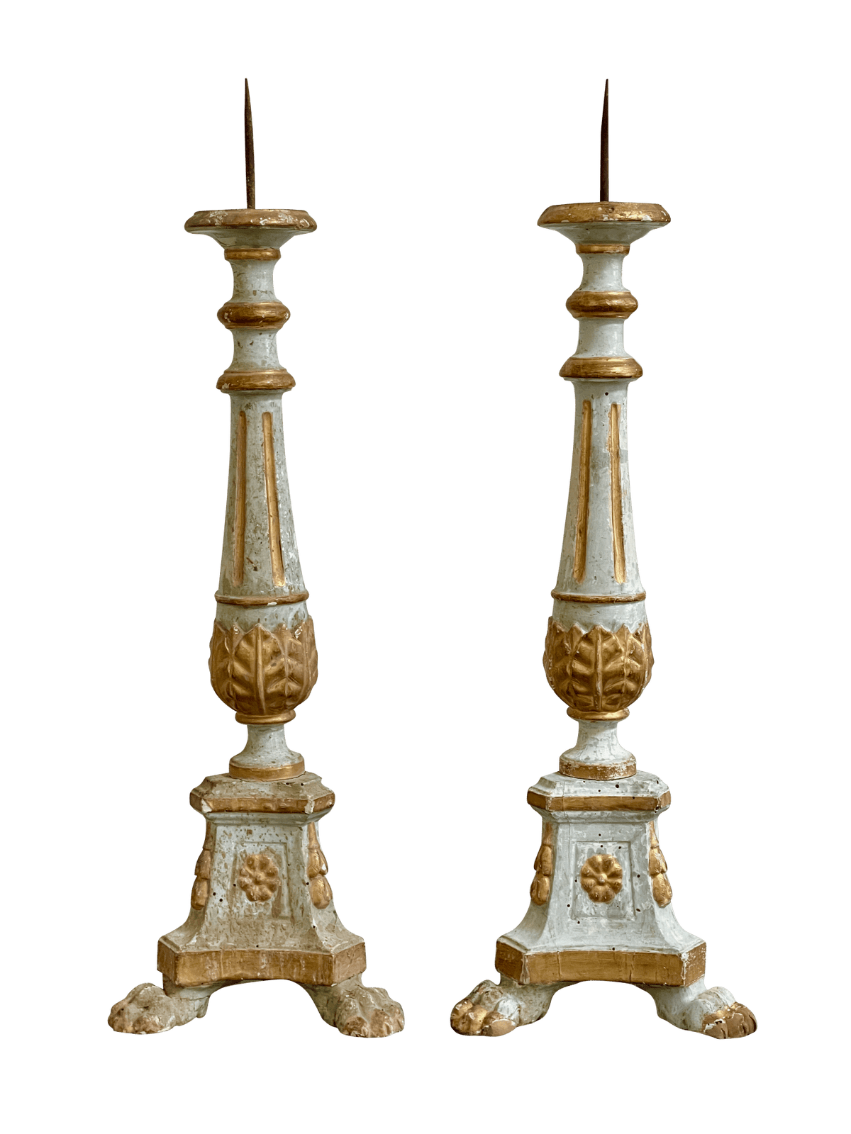 Pair of 18th Century Tuscan Italian Pricket Sticks - Helen Storey Antiques