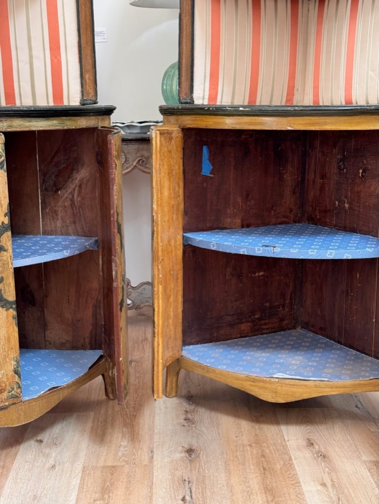 Pair of 18th Century Venetian Rococo Corner Cupboards - Helen Storey Antiques