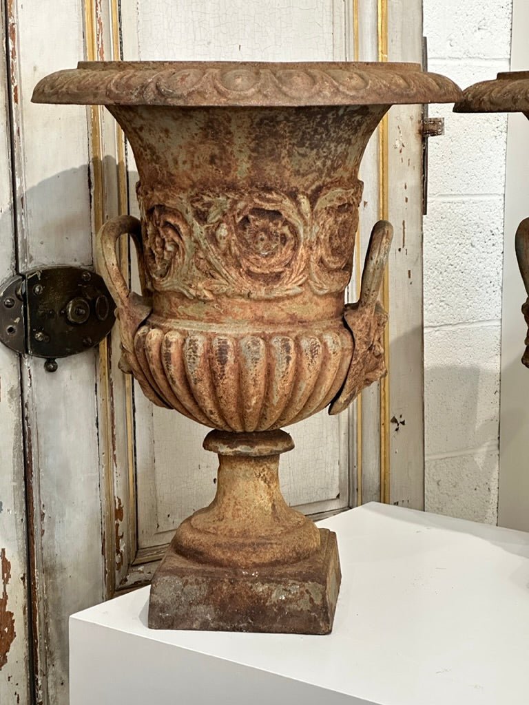 Pair of 19th Century Cast - Iron Urns - Helen Storey Antiques