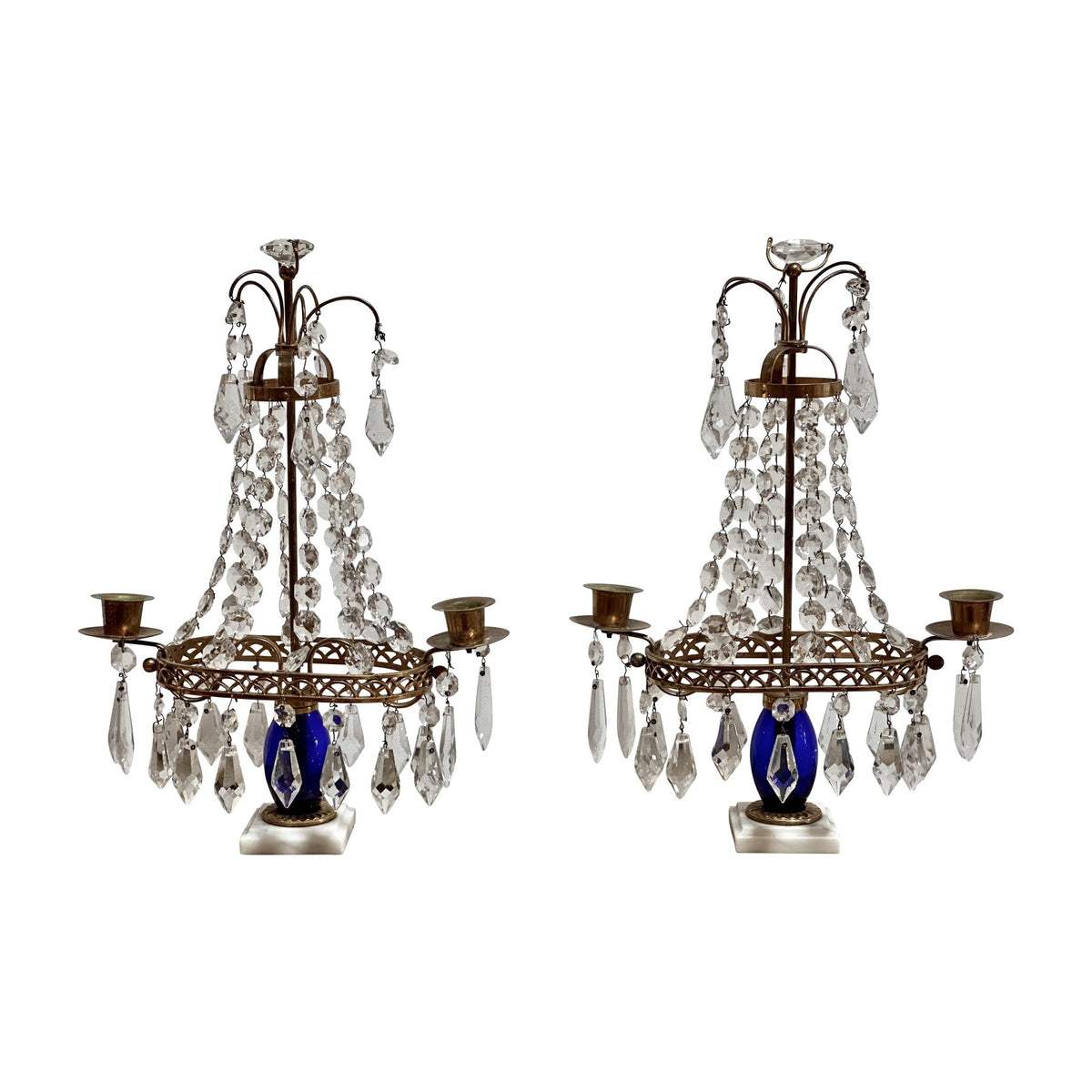 Pair of 19th Century Swedish Two - Light Girandoles - Helen Storey Antiques