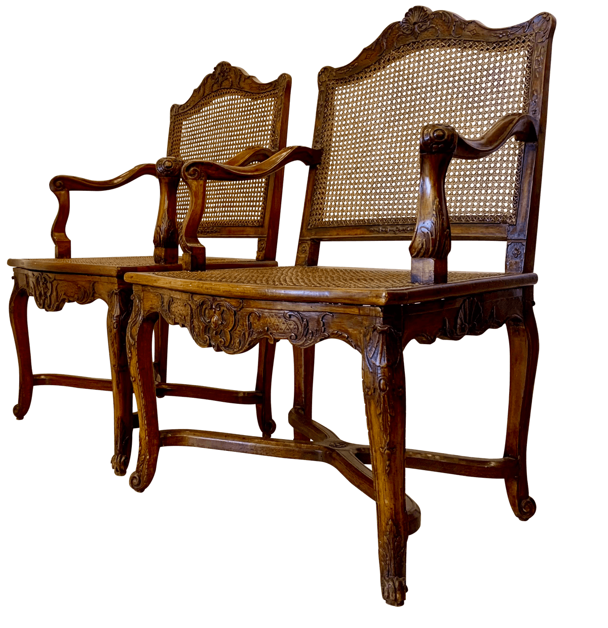 PAIR OF Eighteenth Century FRENCH BEECHWOOD FAUTEUILS - Helen Storey Antiques