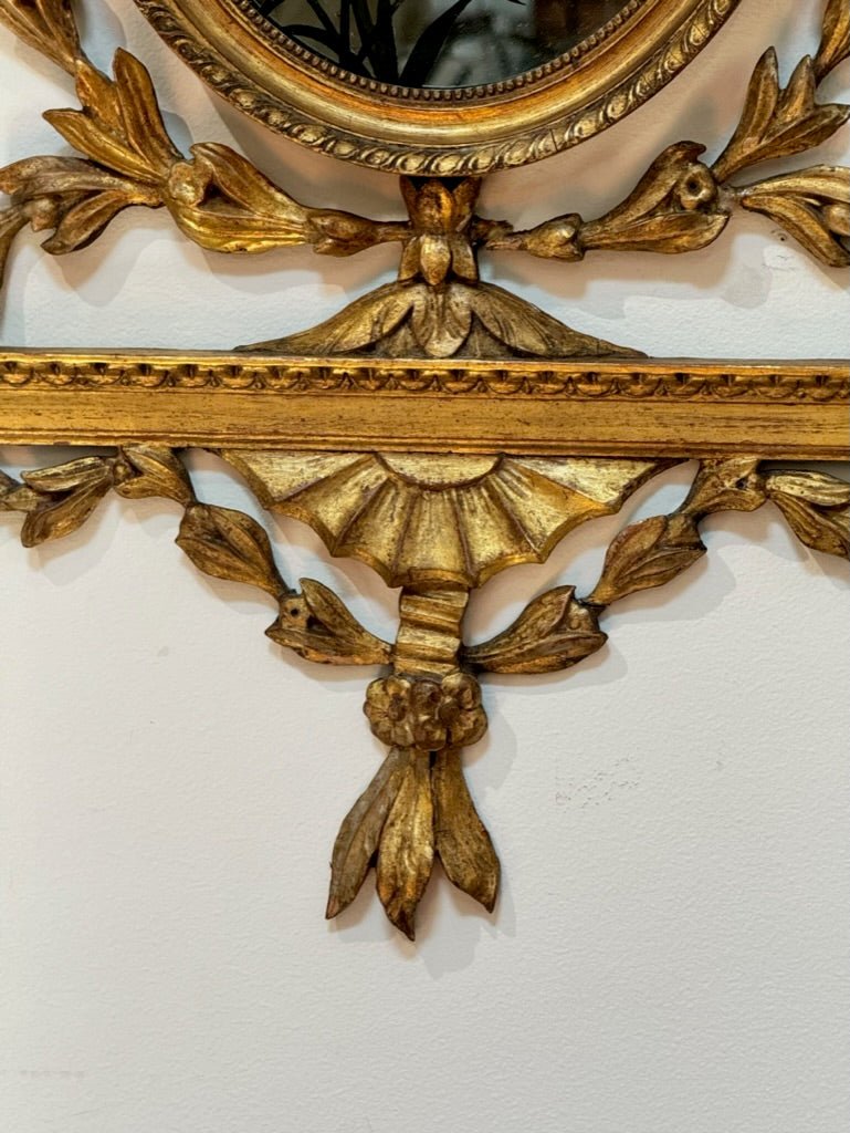 Pair of George III girandole mirrors with eglomise birds - sconces - Helen Storey Antiques