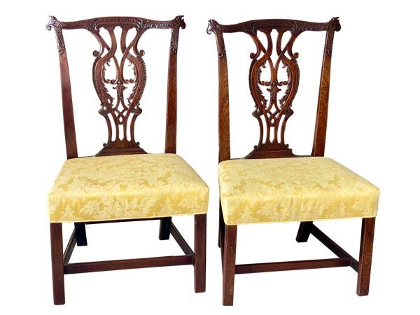 PAIR OF IRISH CHIPPENDALE DINING CHAIRS, 18TH CENTURY