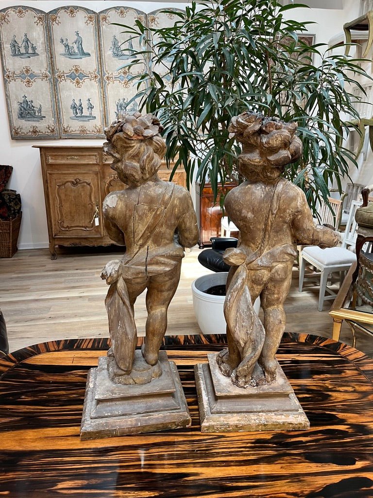 Pair of Large Baroque Cherubs, Late 17th to Early 18th Century - Helen Storey Antiques