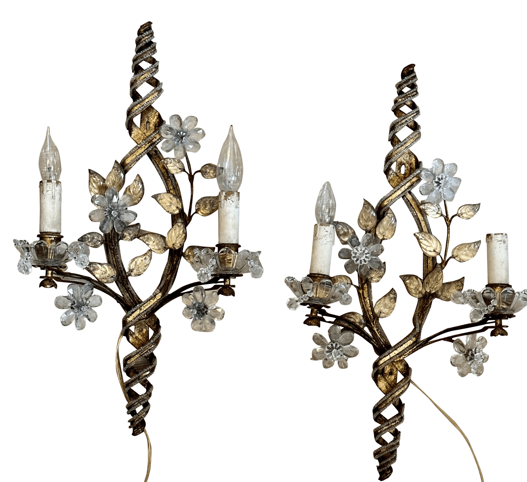 Pair of Mid-Century Two-Light Maison Bagues Sconces c. 1930