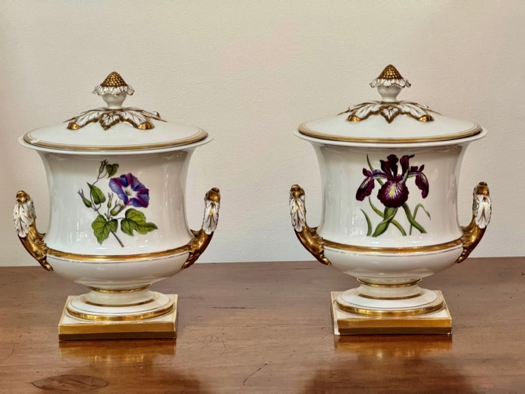 Pair of Worcester Porcelain Covered Fruit Coolers Circa 1813 - Helen Storey Antiques