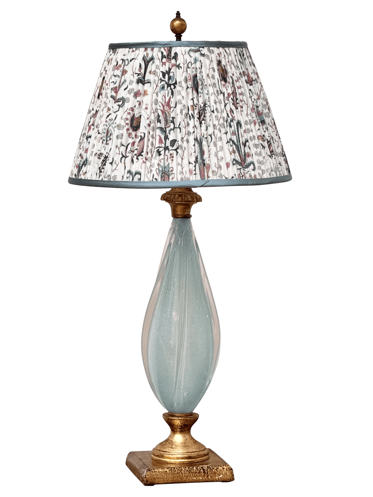 Pale Blue Murano Lamp, Sommerso Pulegos - Helen Storey Antiques