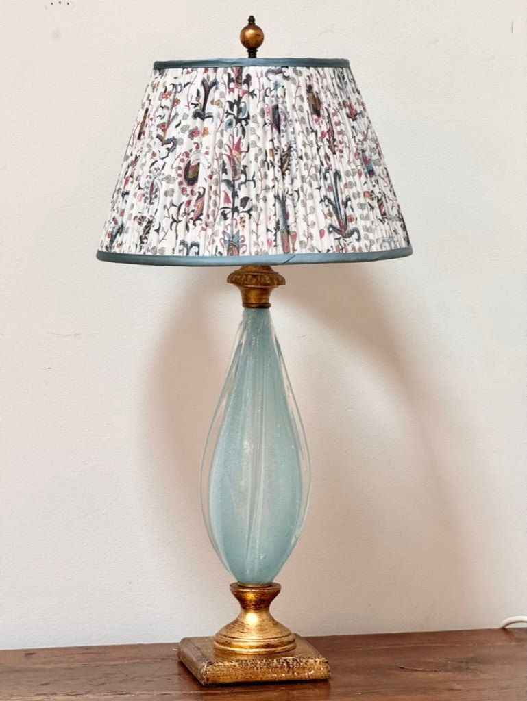 Pale Blue Murano Lamp, Sommerso Pulegos - Helen Storey Antiques