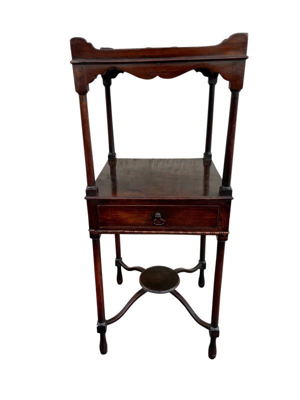 Period Regency 3-Tier Antique Wood Stand Side Table