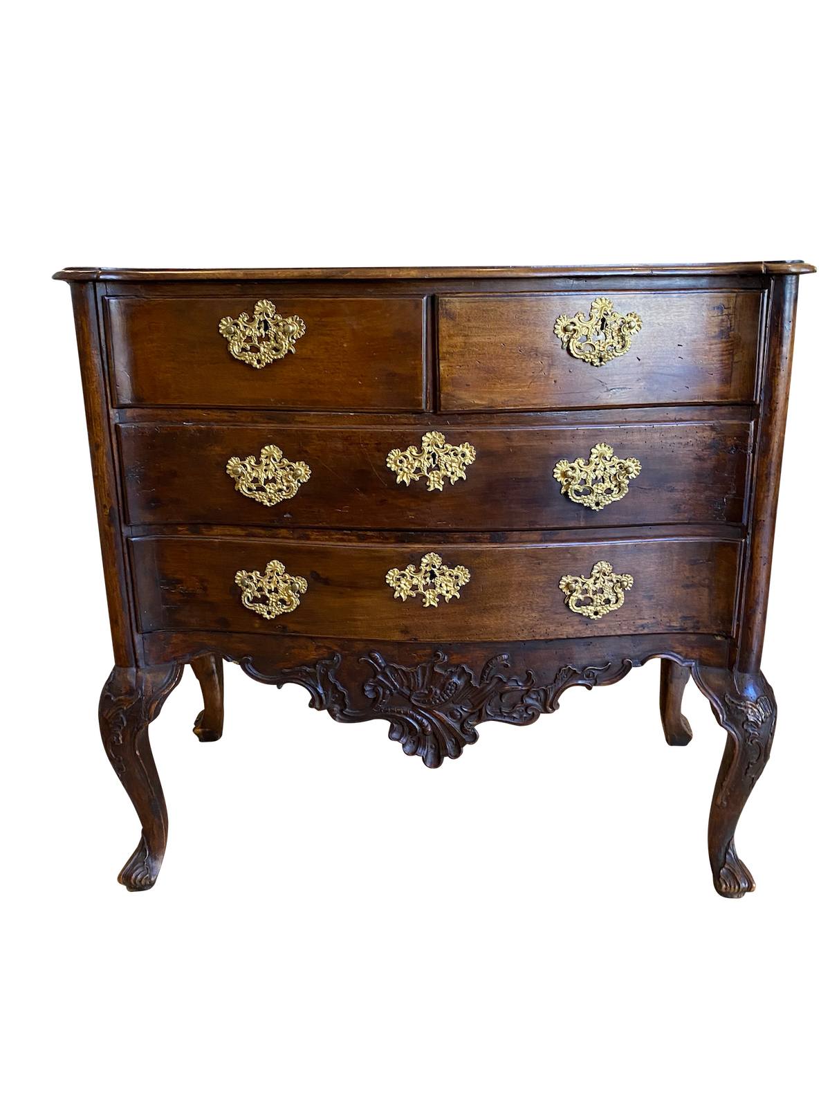 Portuguese Walnut Commode, 18th Century, Fine Carving - Helen Storey Antiques