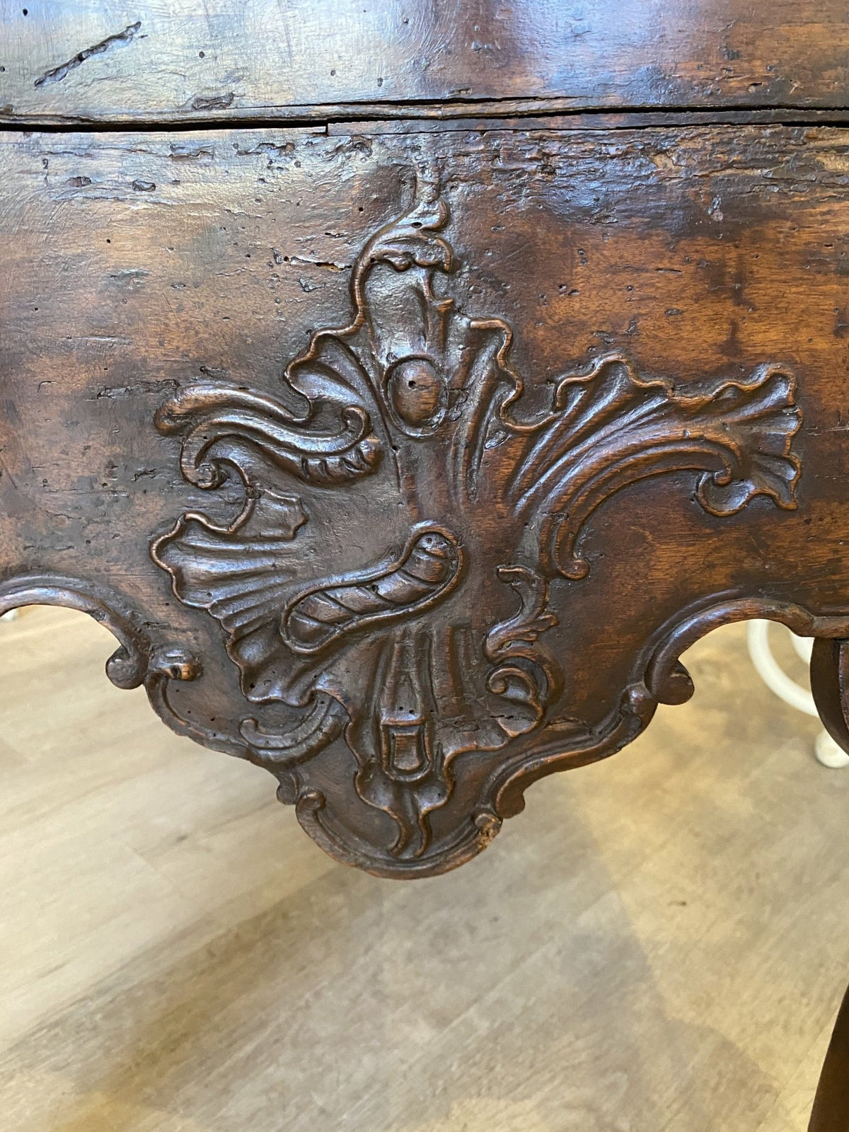 Portuguese Walnut Commode, 18th Century, Fine Carving - Helen Storey Antiques