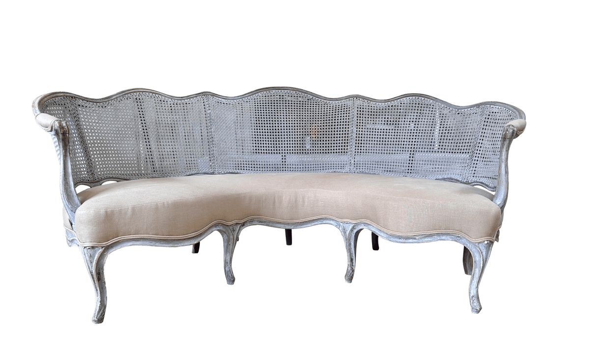 Rare 18th Century French Curved Canape Settee - Helen Storey Antiques