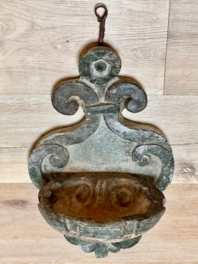 Rare Beautiful 18th Century Italian Stone Hanging Font - Helen Storey Antiques