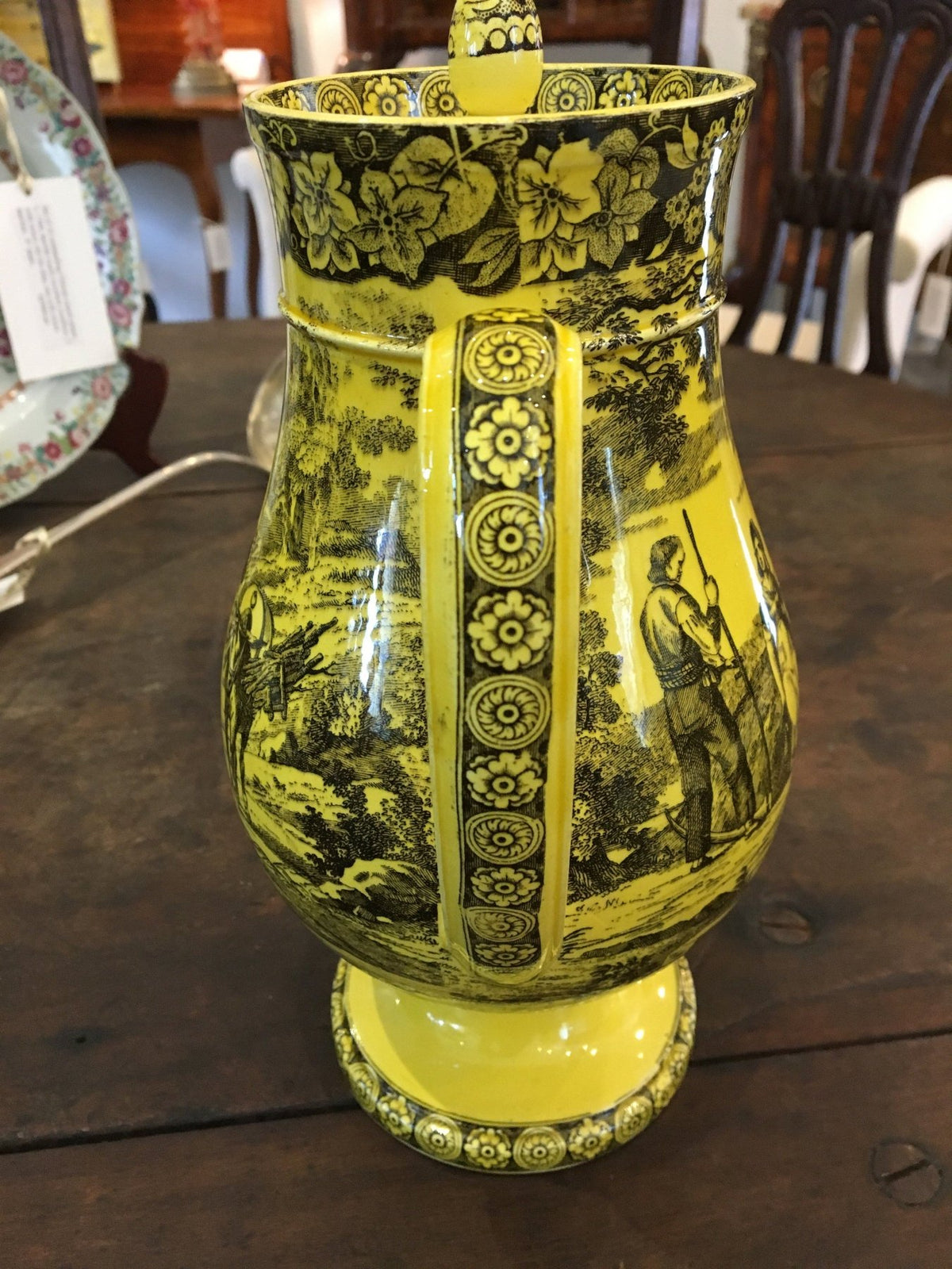 Rare Canary Yellow Creil Coffee Pot, 1815 - 1820 - Helen Storey Antiques