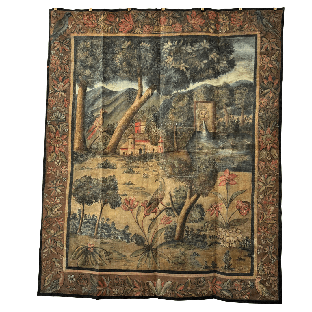 Rare Louis XV French Early 18th Century Toile Peinte Tapestry - Helen Storey Antiques