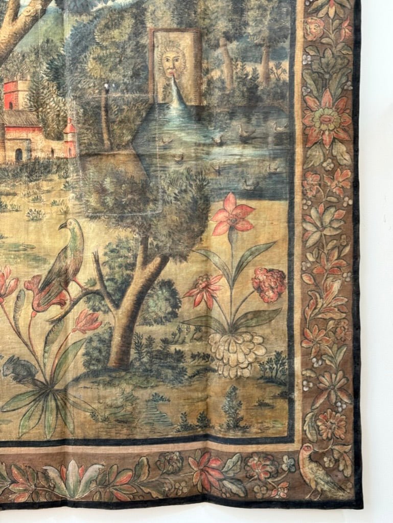 Rare Louis XV French Early 18th Century Toile Peinte Tapestry - Helen Storey Antiques