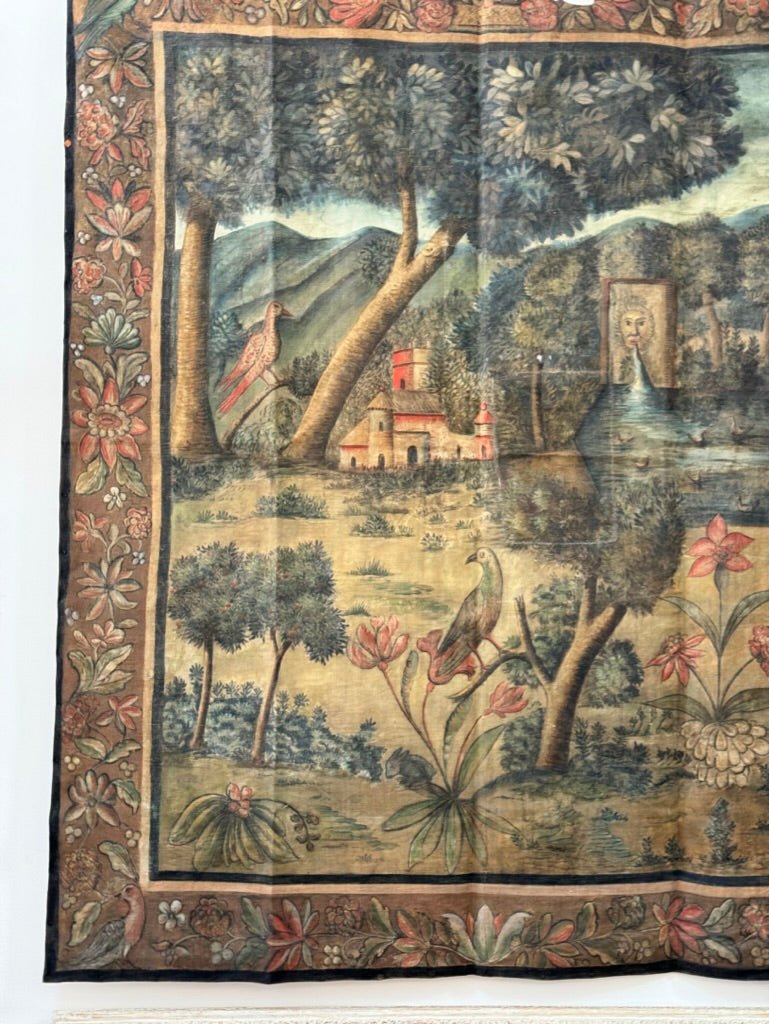 Rare Louis XV French Early 18th Century Toile Peinte Tapestry - Helen Storey Antiques