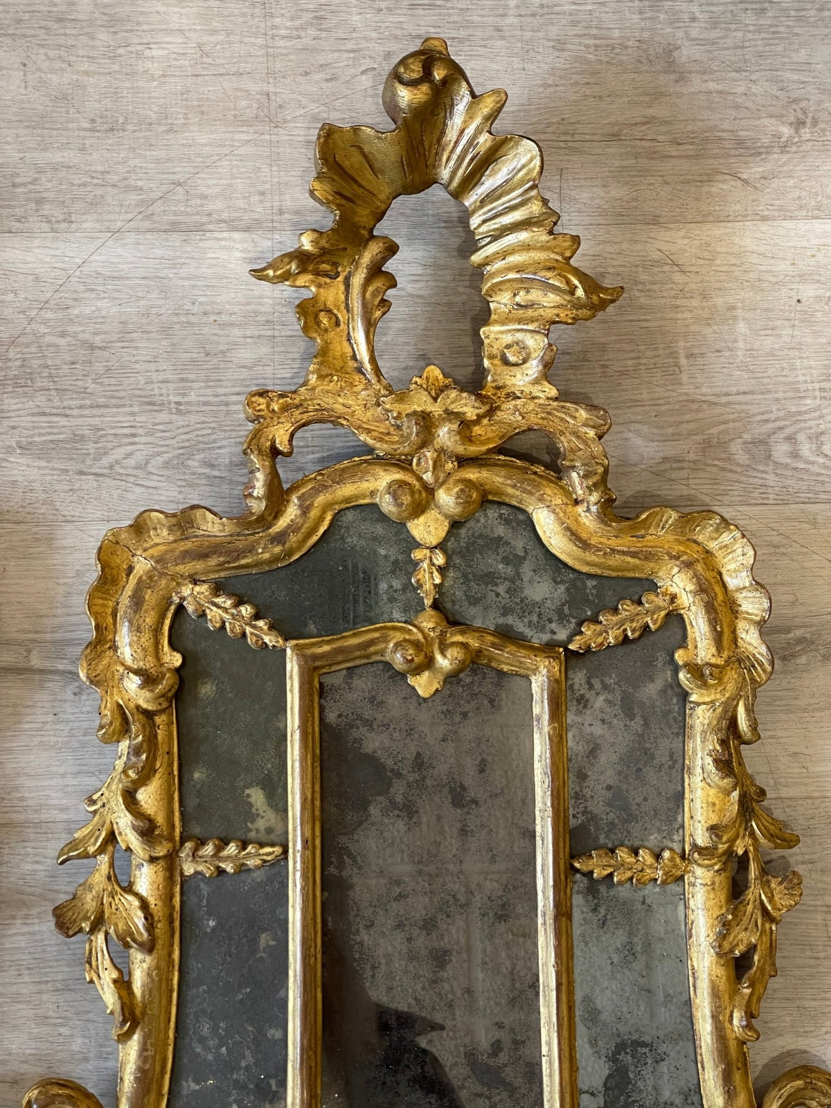 Rare Pair of Carved and Gilded Venetian Mirrors, 18th Century - Helen Storey Antiques