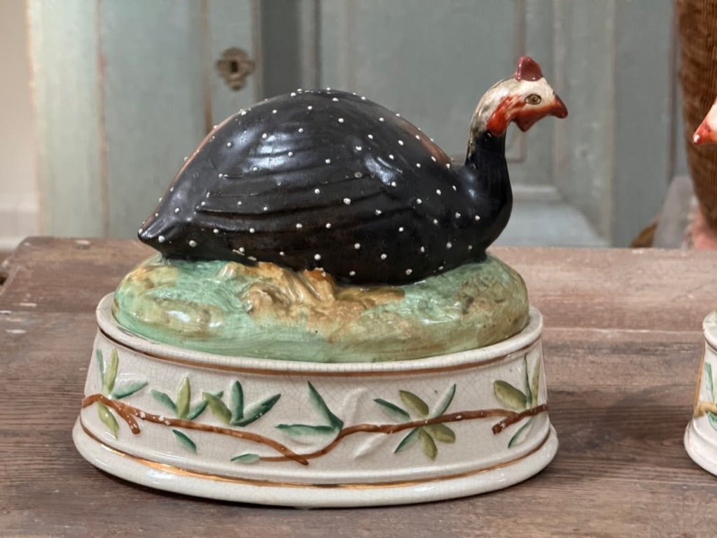 Rare Pair of Staffordshire Guinea Fowl Tureens - Helen Storey Antiques