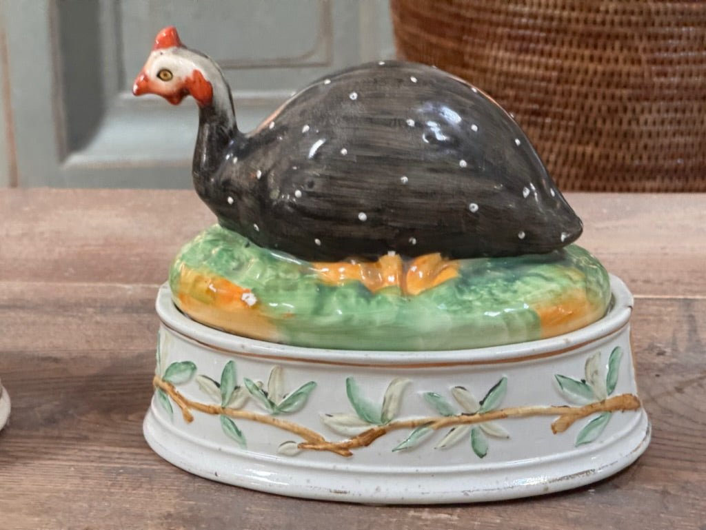 Rare Pair of Staffordshire Guinea Fowl Tureens - Helen Storey Antiques