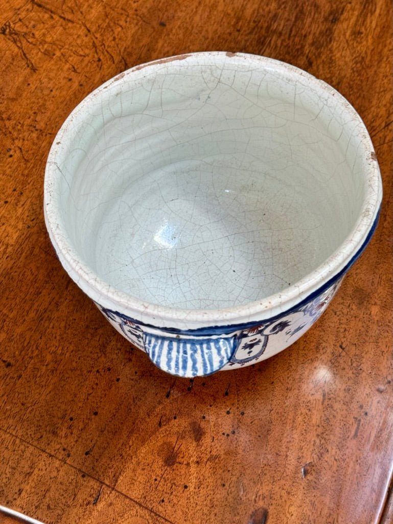 Rare Rouen French Faience Tin - Glazed Earthenware Ice Pail, 18th Century - Helen Storey Antiques