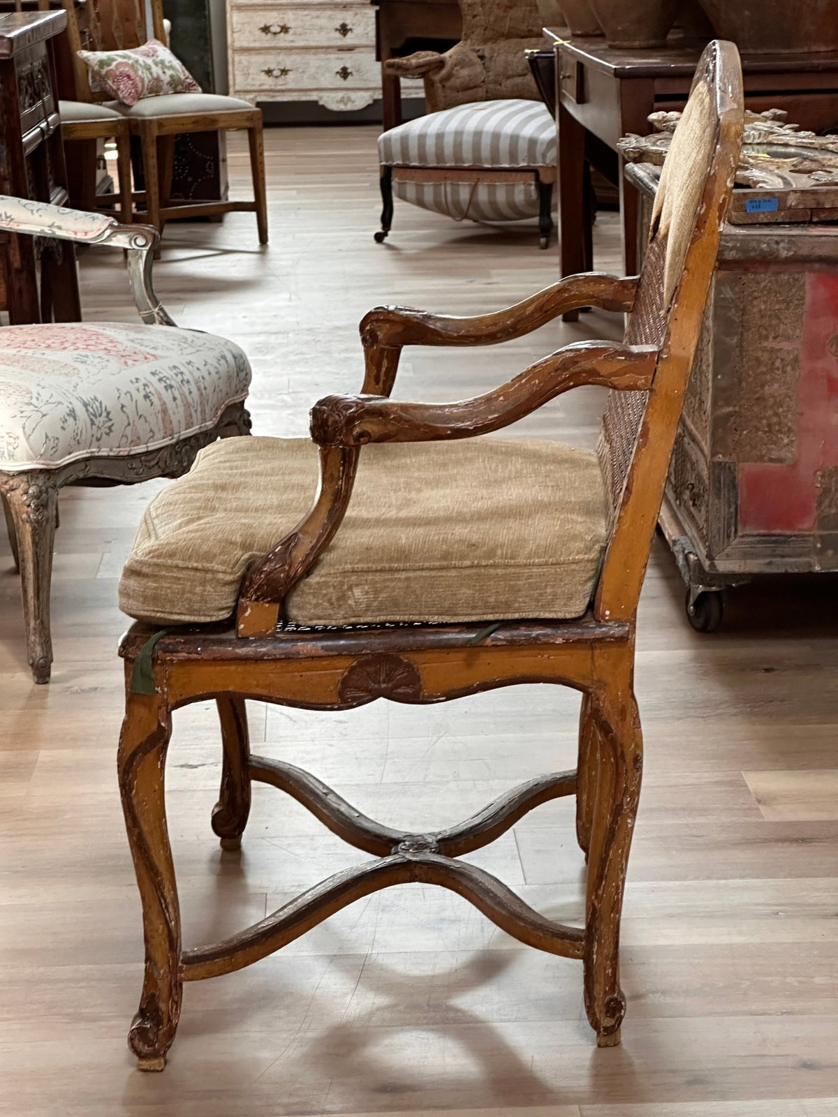 Rare Set of Six 18th Century Venetian Armchairs with original paint - On Hold - Helen Storey Antiques