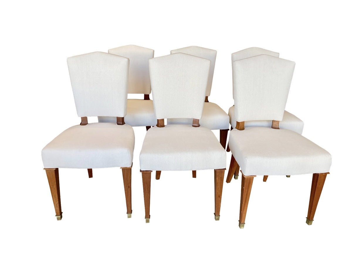 Set of 6 French Art Deco Mahogany Side Chairs - Helen Storey Antiques