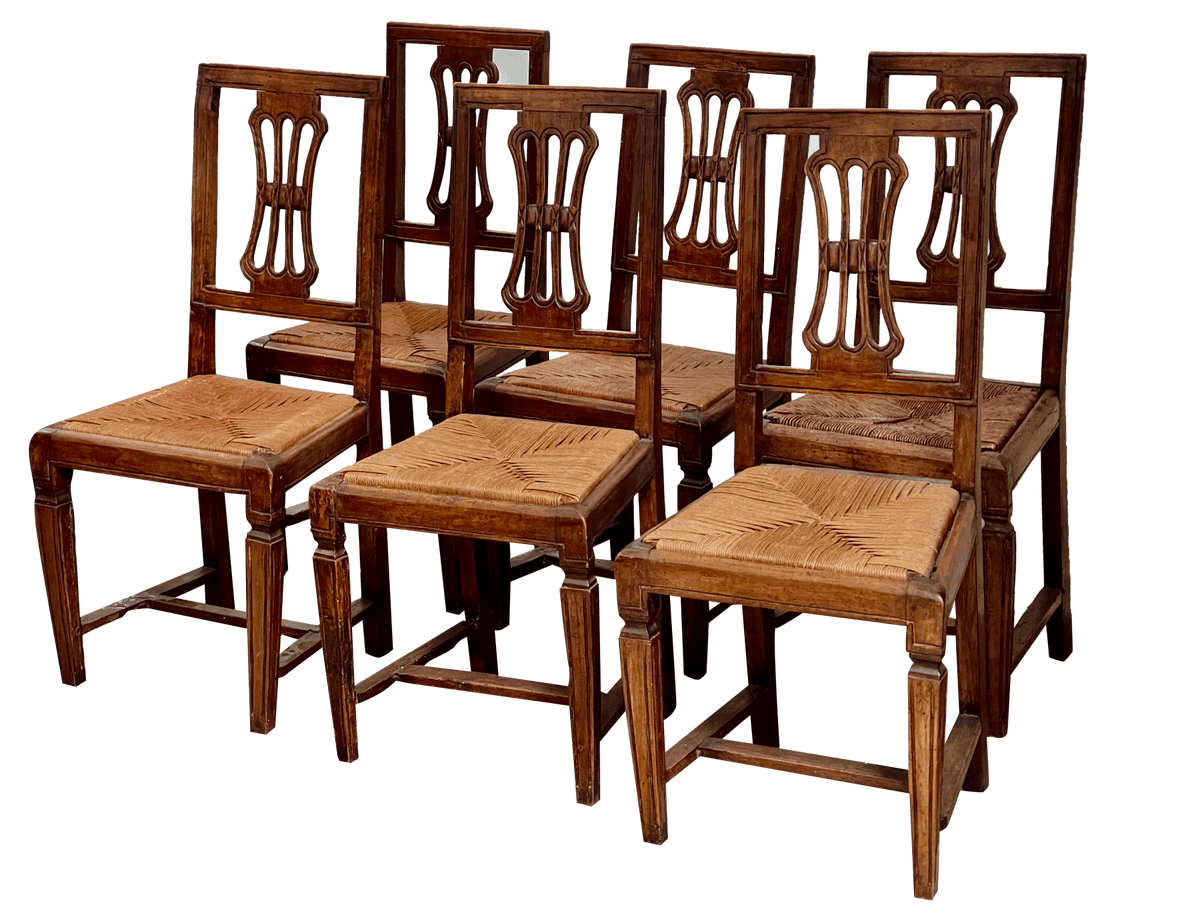 Set of Eight 18th Century Italian Side Chairs - Helen Storey Antiques