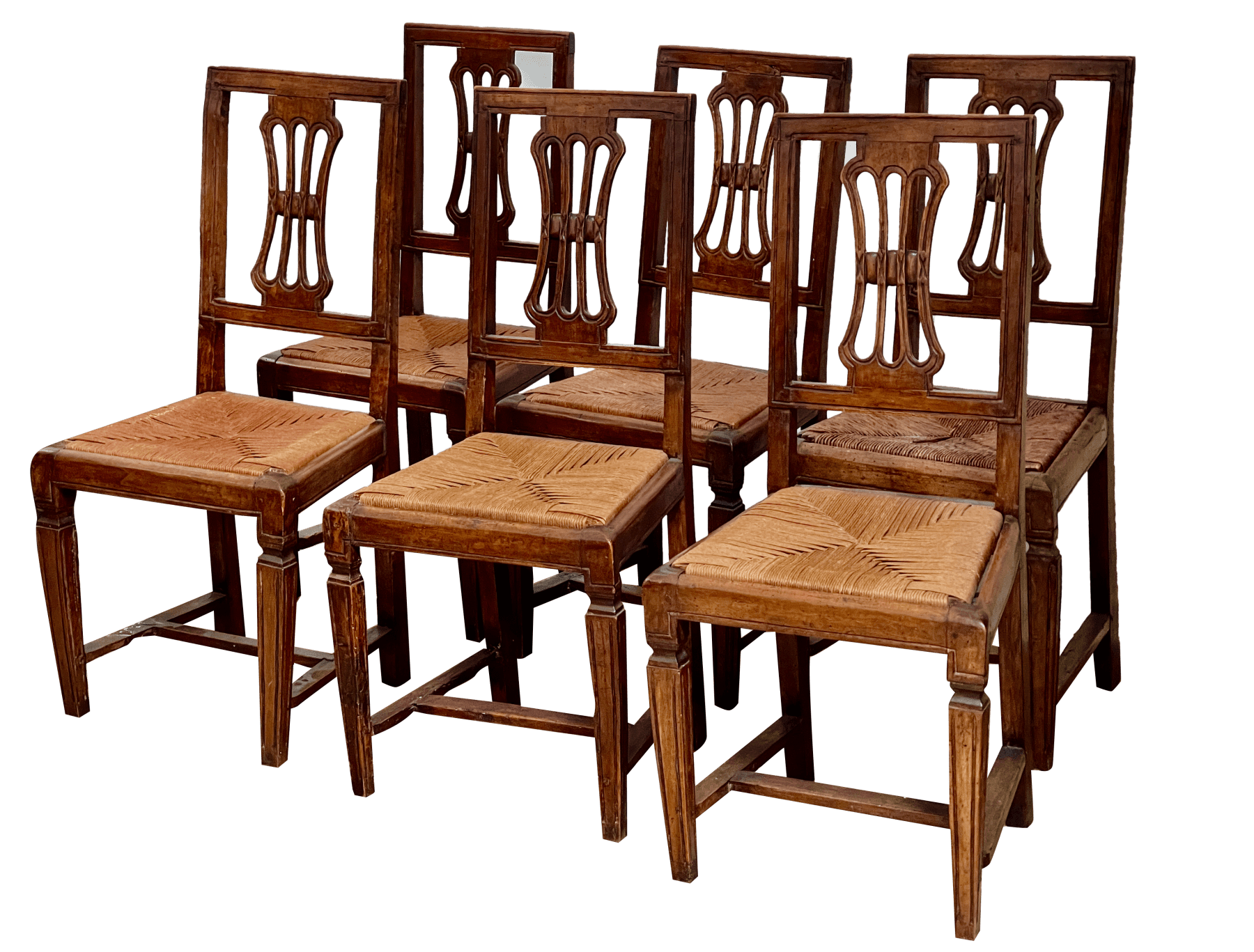 Set of Eight 18th Century Italian Side Chairs