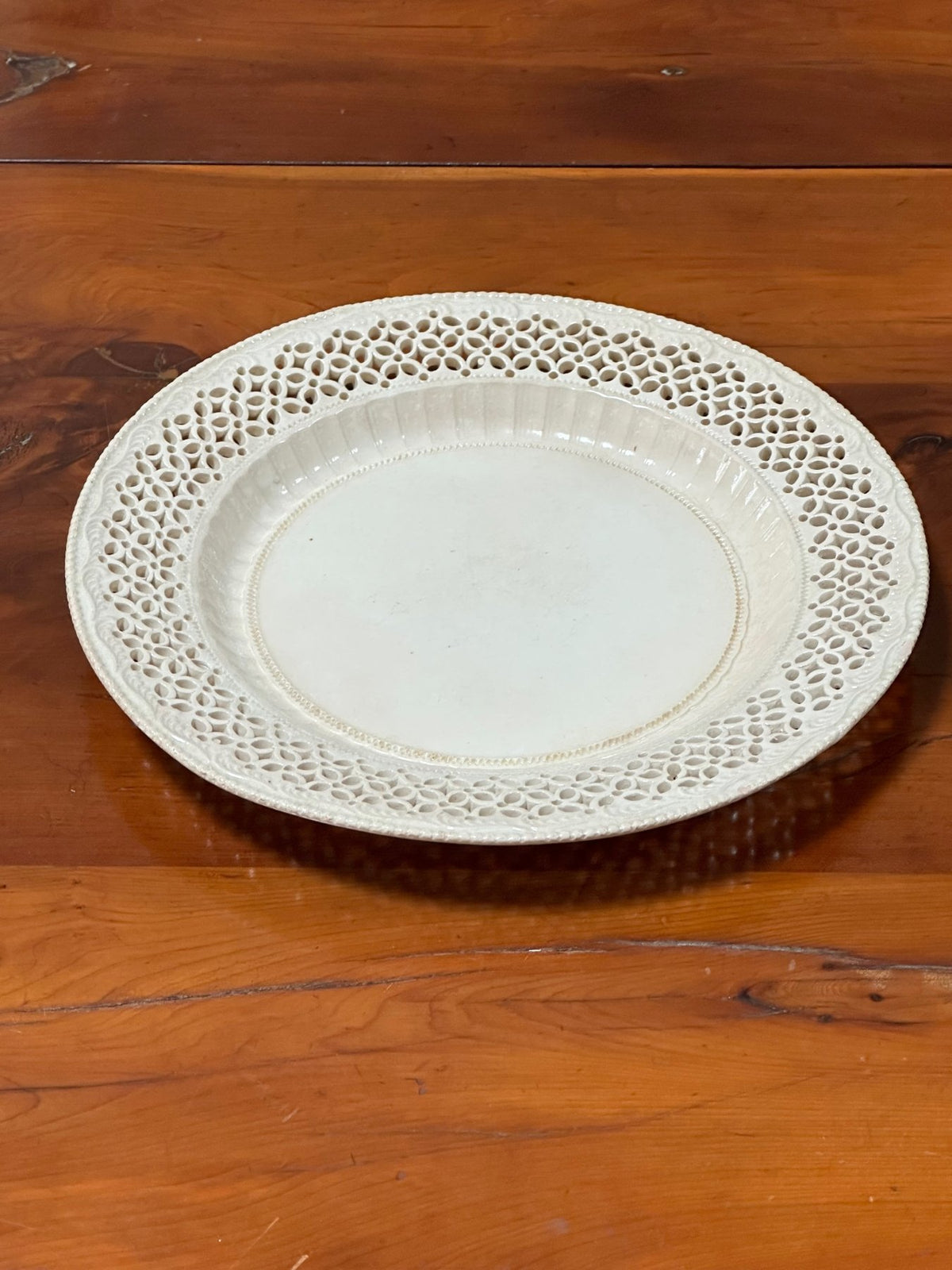 Set of Six Leeds Creamware Reticulated Plates, 18th century - Helen Storey Antiques